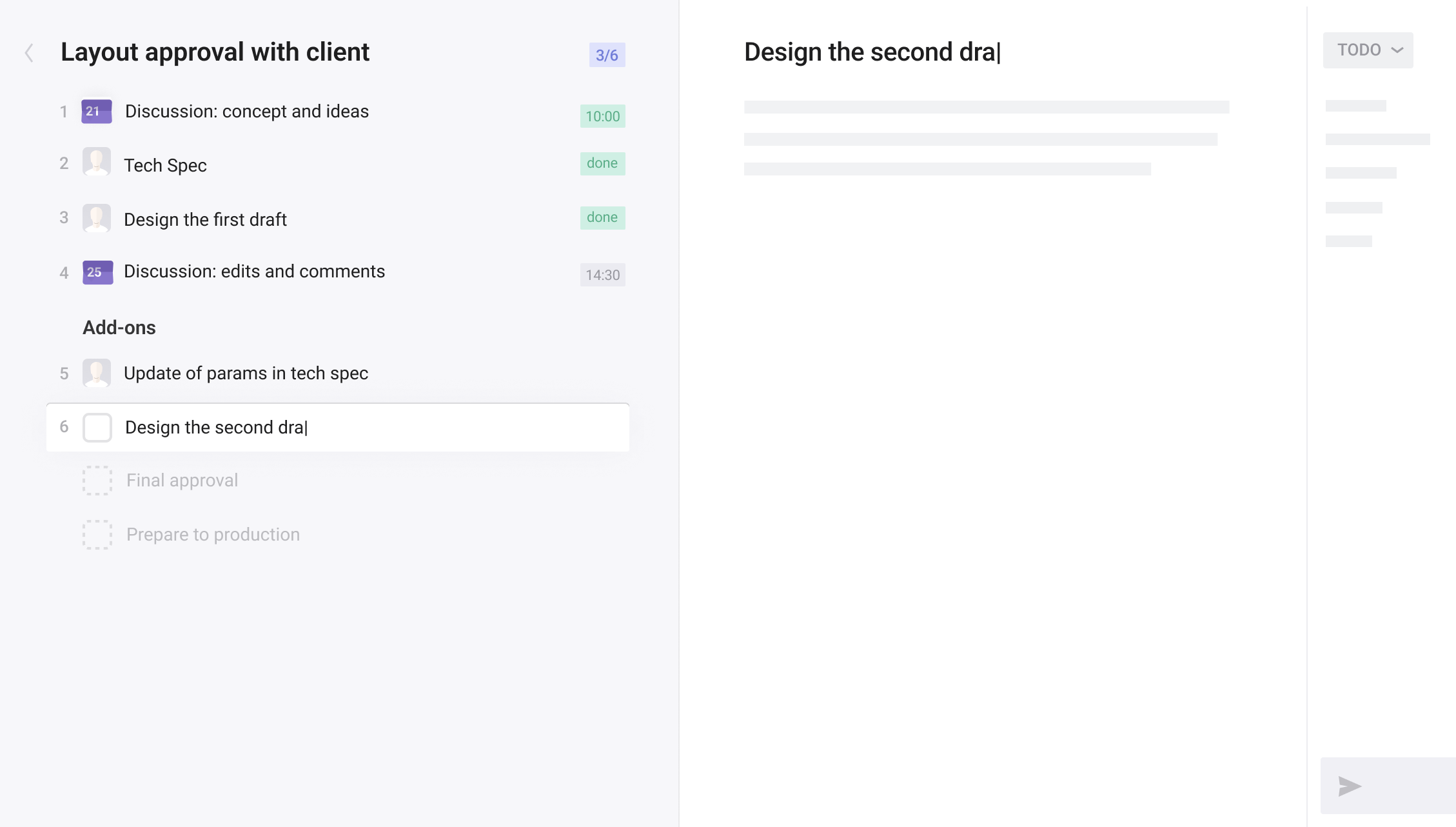 Context chain branch layout
